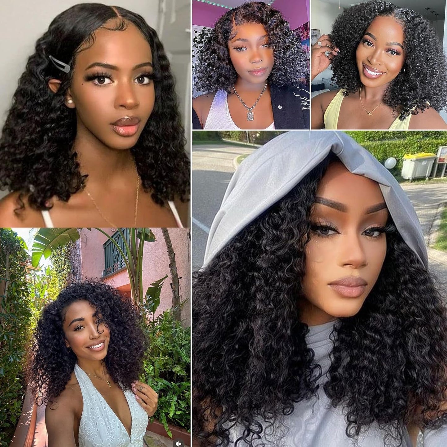 Glueless Water Wave Bob Wig – 100% Human Hair