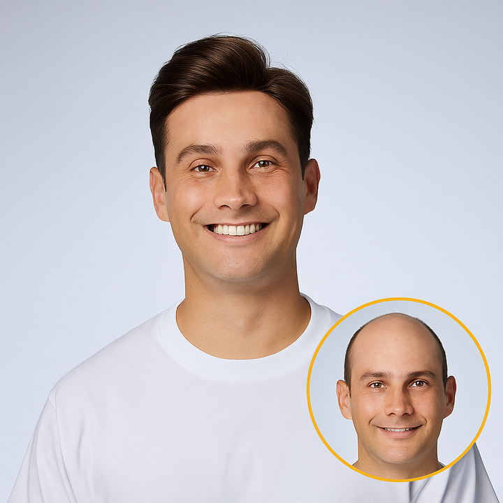 Lightweight V-Loop Men’s Toupee – 0.06mm Thin Skin Base