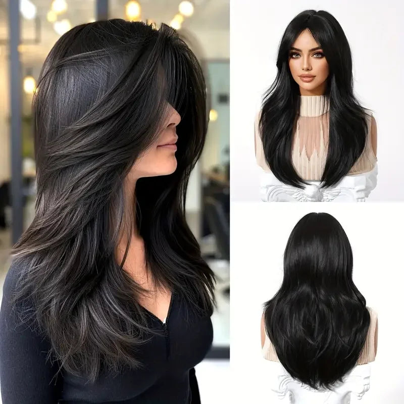 Elegant Curly Wave Ash Blonde Wig Synthetic Hair with Bangs Long Women Party Cospaly Wig 100% Tang Long Heat Resistant Fiber