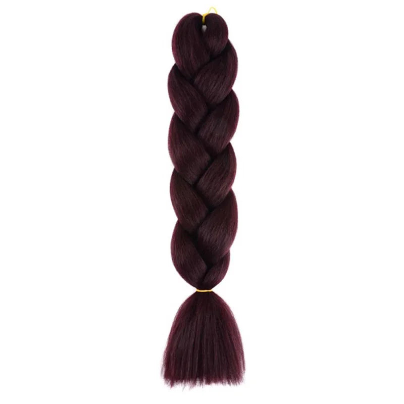 Synthetic 24Inch Jumbo Braids Extensions Long Yaki Straight Braiding Hair Afro Ombre Color Hair for Women