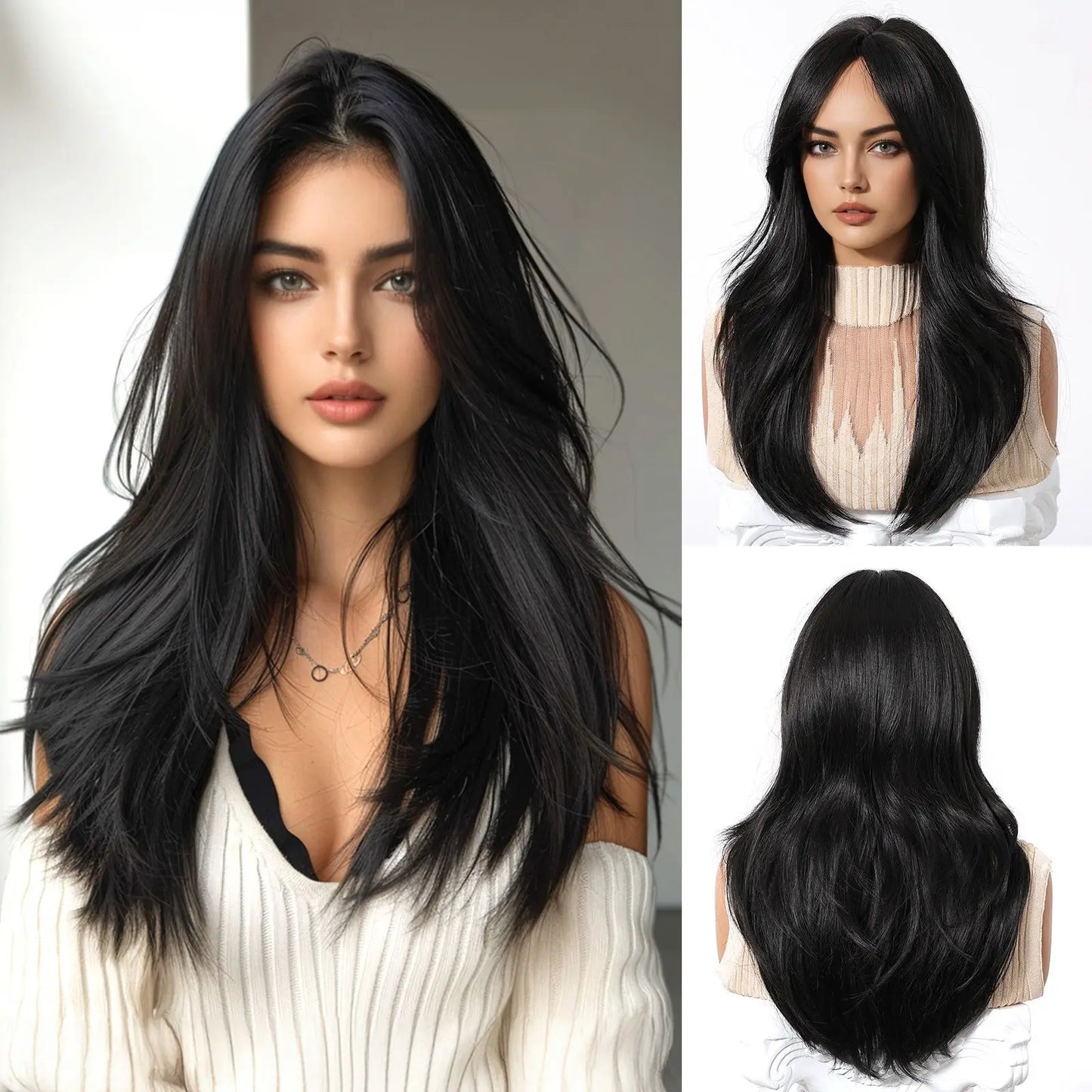 Elegant Curly Wave Ash Blonde Wig Synthetic Hair with Bangs Long Women Party Cospaly Wig 100% Tang Long Heat Resistant Fiber