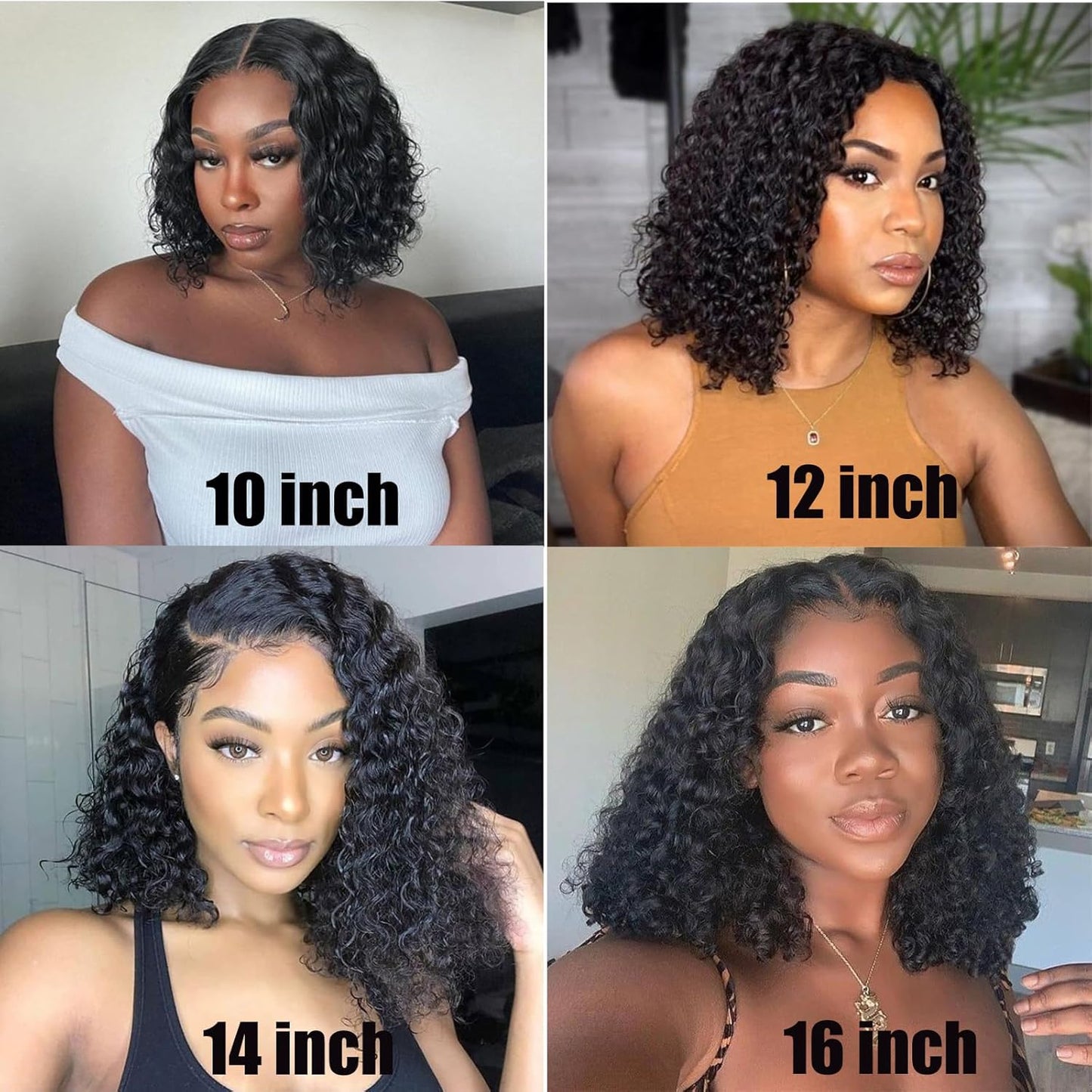 Glueless Water Wave Bob Wig – 100% Human Hair