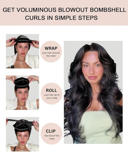 Velvet Heatless Curling Set – 4-Piece Flexi Rod Kit with Silk Nightcap (Unisex)