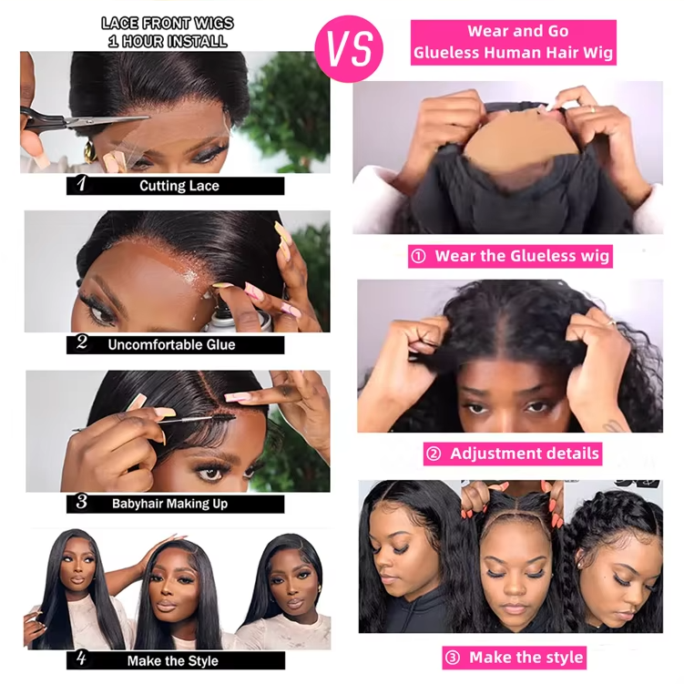 Glueless 70 Percent Human Hair- HD Lace Frontal Wigs - Hair Amara