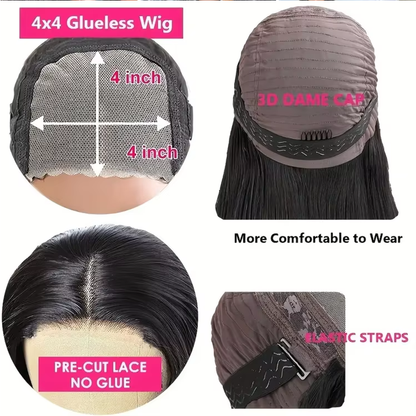 Glueless 70 Percent Human Hair- HD Lace Frontal Wigs - Hair Amara