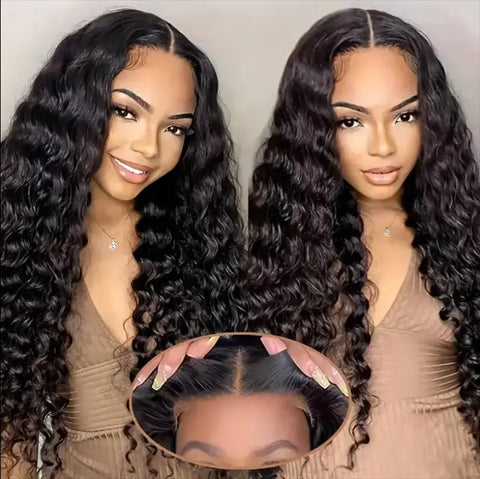 Glueless 70 Percent Human Hair- HD Lace Frontal Wigs