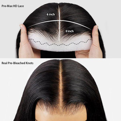 FABA 9X6 HD Glueless Wigs Straight Lace Front Wig Human Hair - Natural Black Wear and Go Glueless Wig,Pre-Everthing and Parting Max