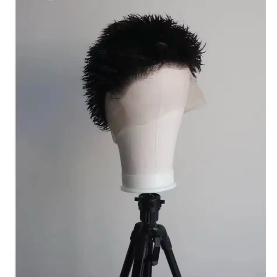 Honey Blonde Men'S Short, Spikey Buzzcut Human Hair Full Lace Wig - Bleached Pixie Cut Remy Hair 