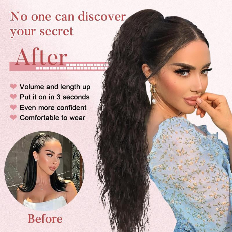 30" Long Wavy Claw Ponytail Extension