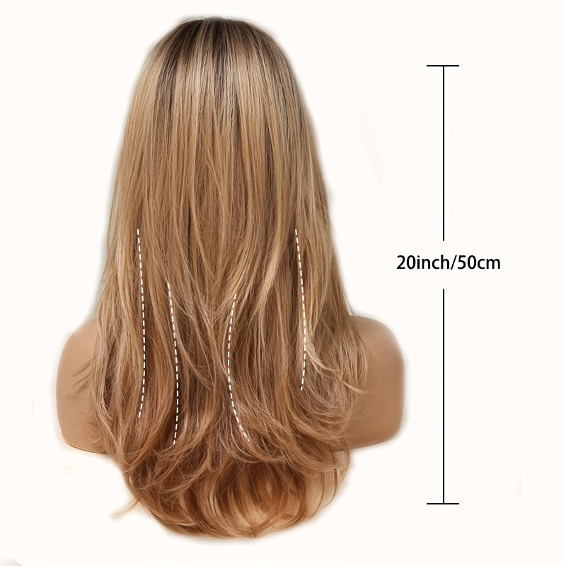 Synthetic Long wavy Hair Wig With Bangs-Elegant And Heat-resistant