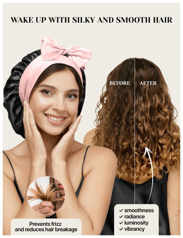 100% Mulberry Silk Sleep Bonnet for Women
