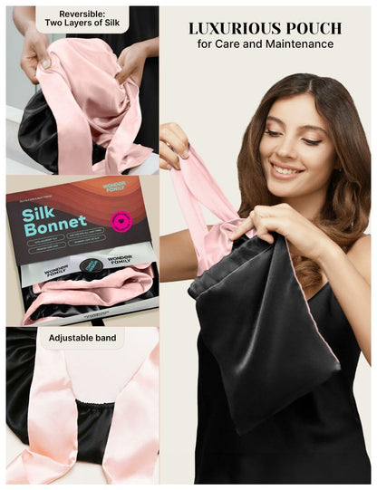 100% Mulberry Silk Sleep Bonnet for Women