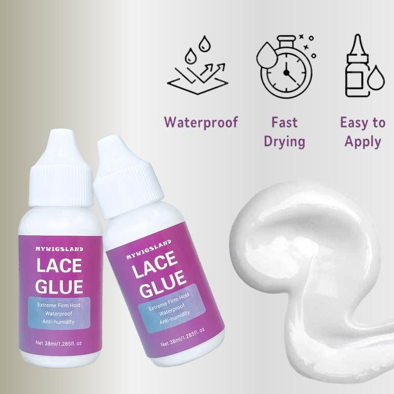 3Pcs Waterproof Wig Glue Set with Remover – Strong Hold Adhesive