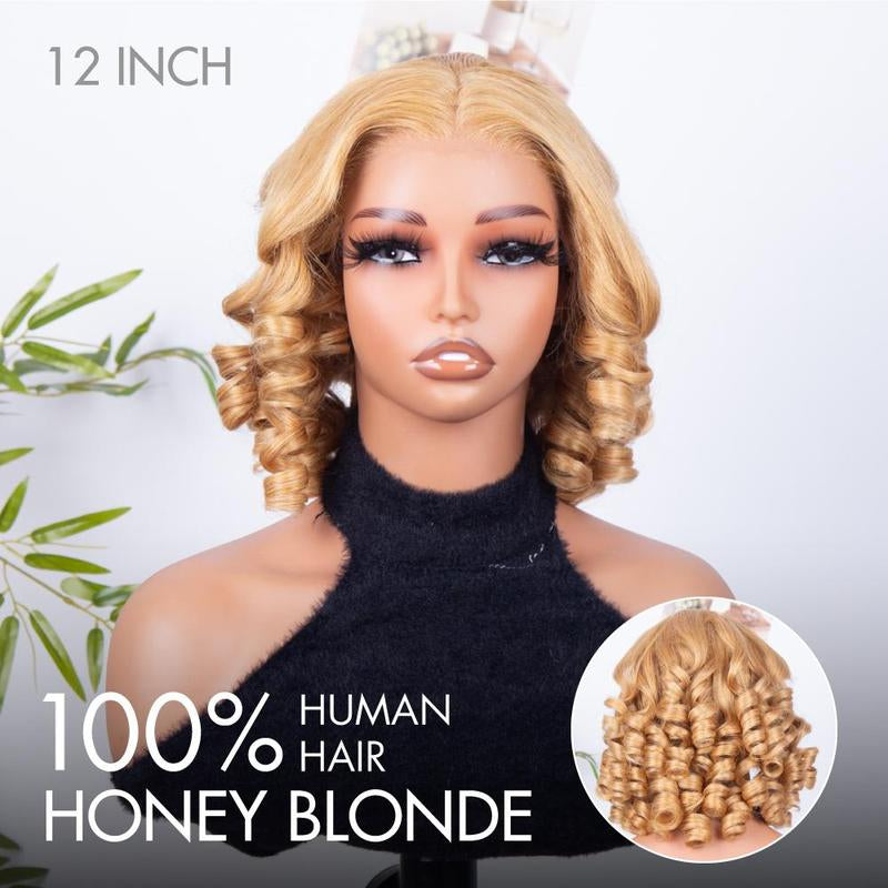  9X6 HD Lace Closure Ombre Body Wave Bob Wig Human Hair 