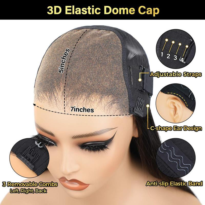 Body Wave Wig with Curtain Bangs – Pre-Bleached, Pre-Cut HD Lace, Glueless Wear & Go Human Hair