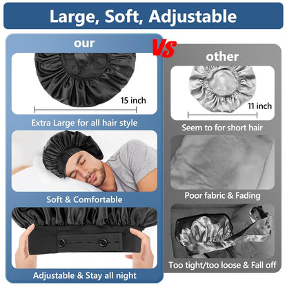 Men's Silk Satin Sleep Bonnet 