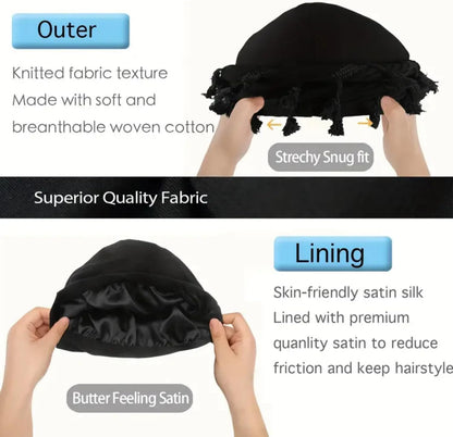 Turban for Men Vintage Twist Head Wraps Durag Satin Lined Halo Turban for Women Modal and Satin Scarf Tie