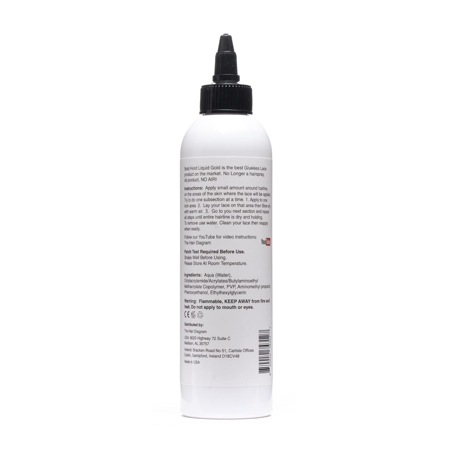 Bold Hold Liquid Gold - Glueless Lace Gel - Temporary Hold for Wigs and Hair Systems