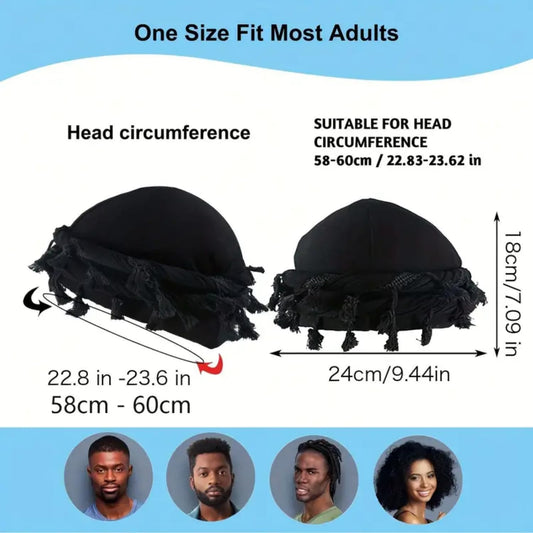 Turban for Men Vintage Twist Head Wraps Durag Satin Lined Halo Turban for Women Modal and Satin Scarf Tie