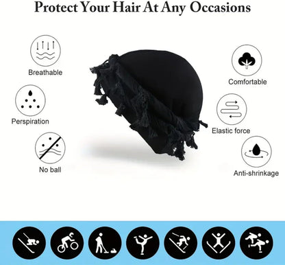 Turban for Men Vintage Twist Head Wraps Durag Satin Lined Halo Turban for Women Modal and Satin Scarf Tie