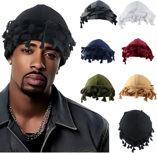 Turban for Men Vintage Twist Head Wraps Durag Satin Lined Halo Turban for Women Modal and Satin Scarf Tie