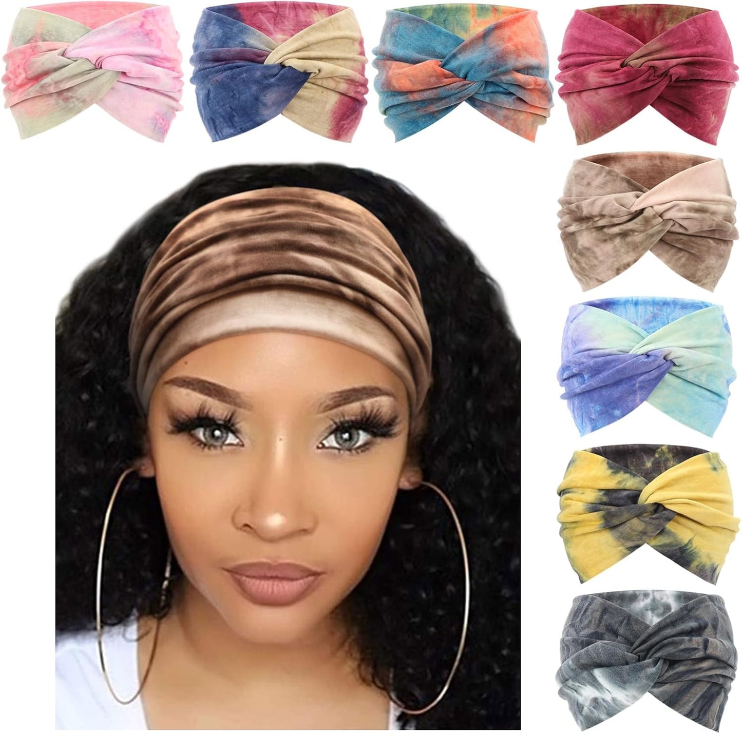 Boho Style Criss Cross Headbands – 8 Colors, Soft & Stretchy