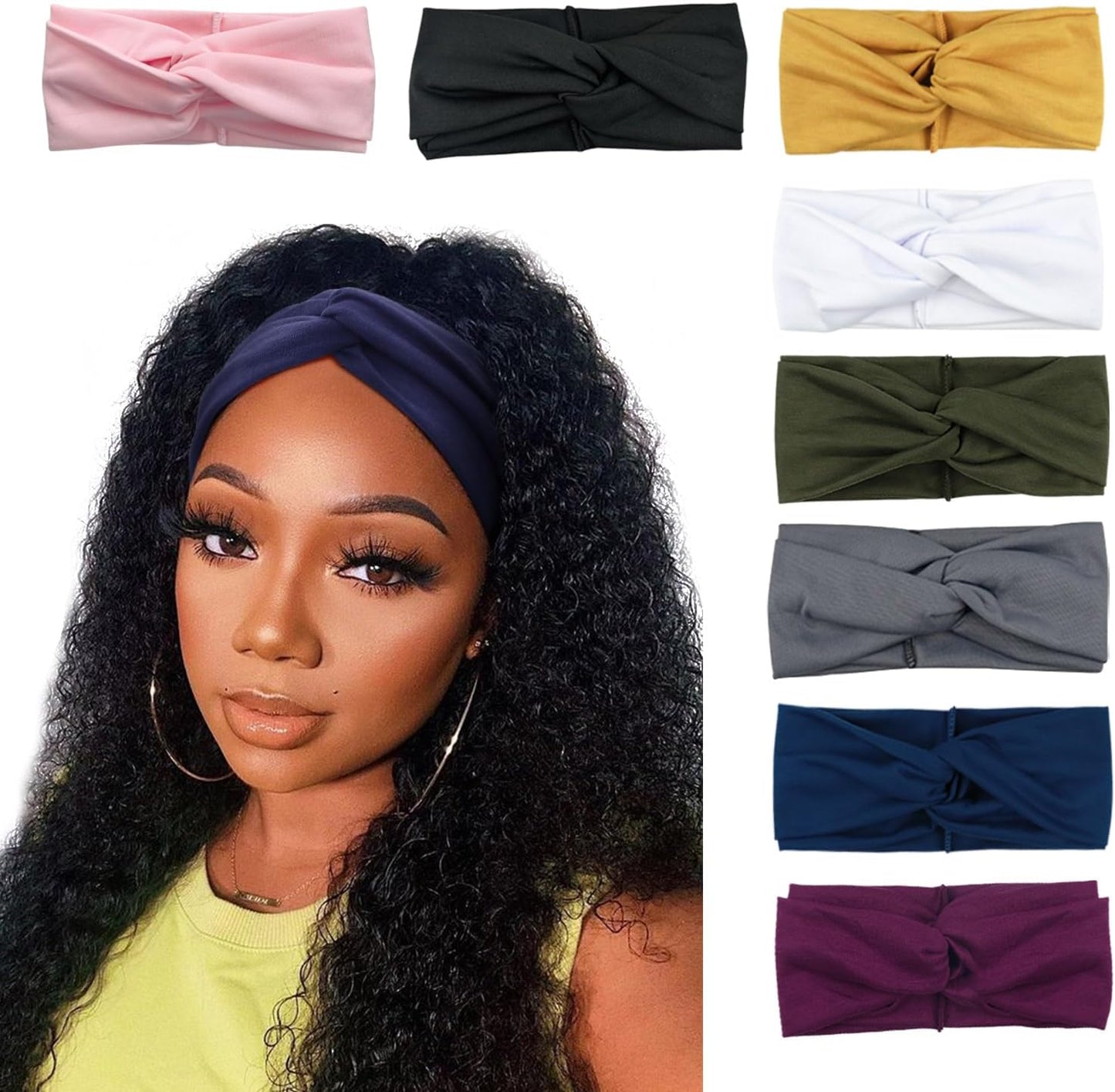 Boho Style Criss Cross Headbands – 8 Colors, Soft & Stretchy