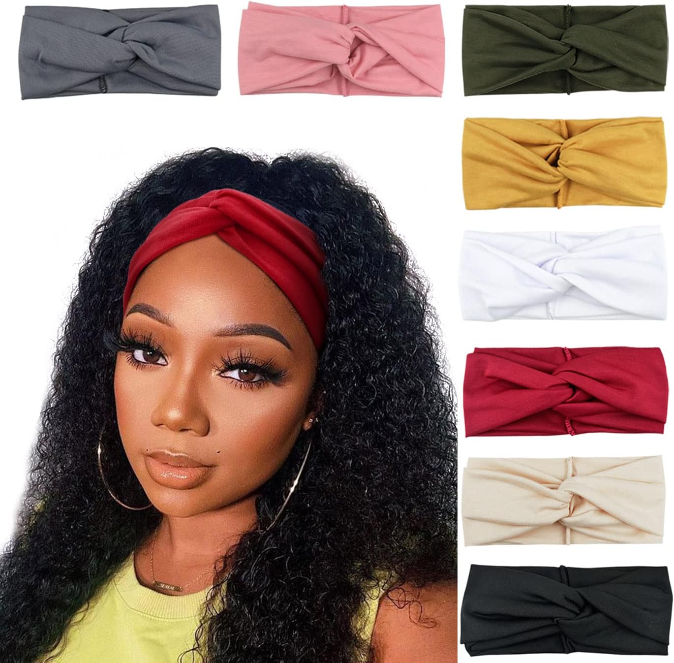 Boho Style Criss Cross Headbands – 8 Colors, Soft & Stretchy