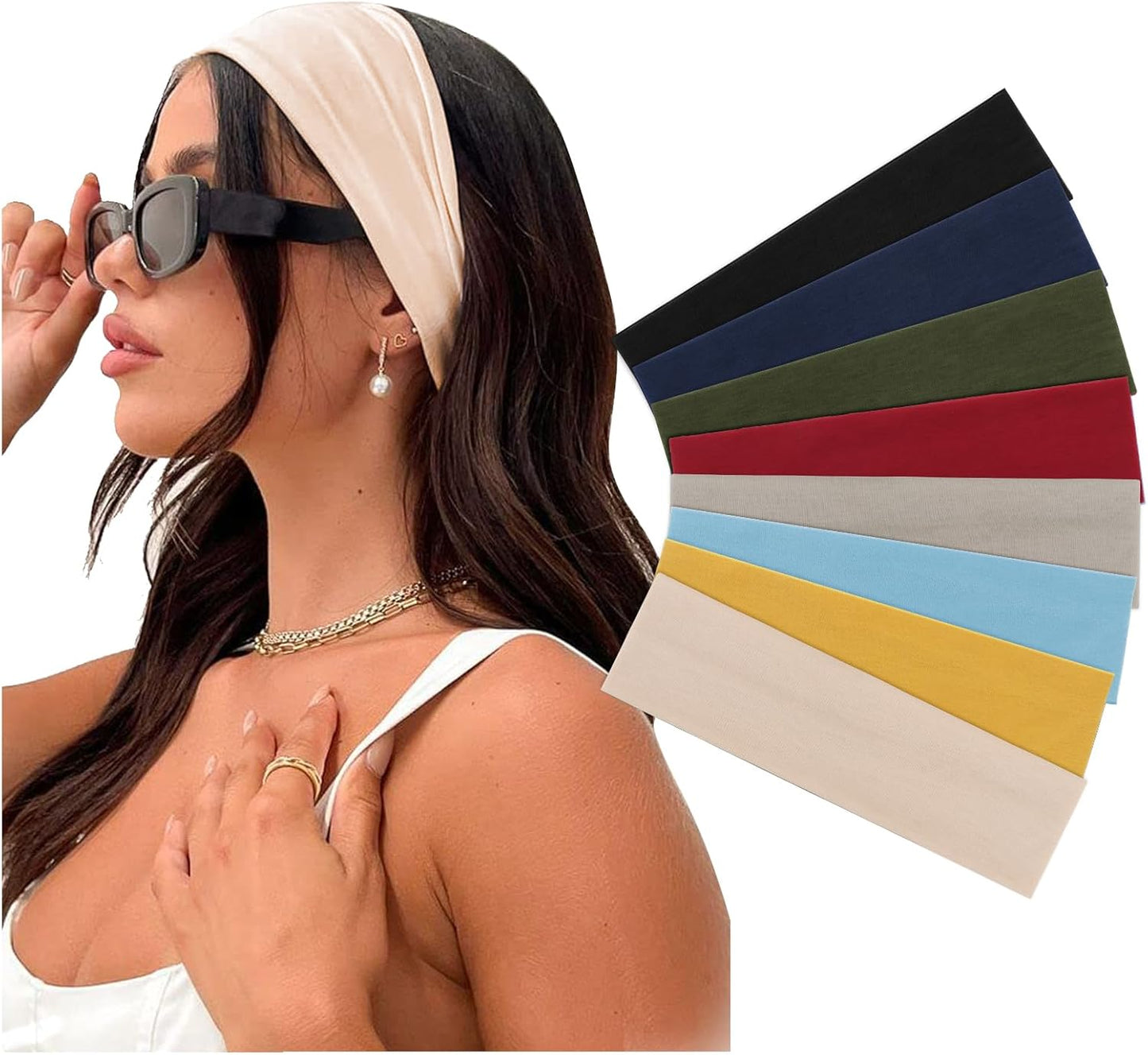 Boho Style Criss Cross Headbands – 8 Colors, Soft & Stretchy