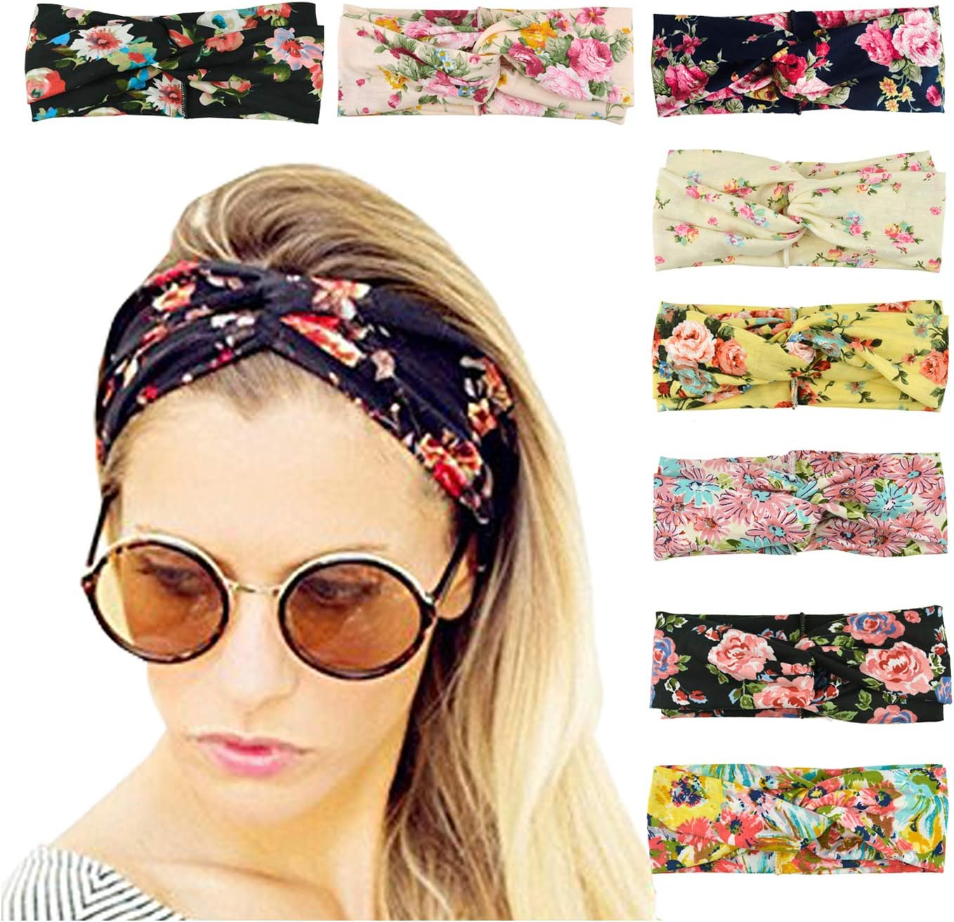 Boho Style Criss Cross Headbands – 8 Colors, Soft & Stretchy