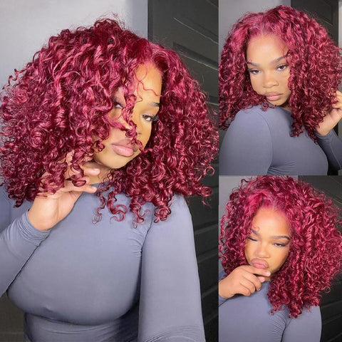 Short Kinky Curly Glueless Wigs Pre Cut Lace