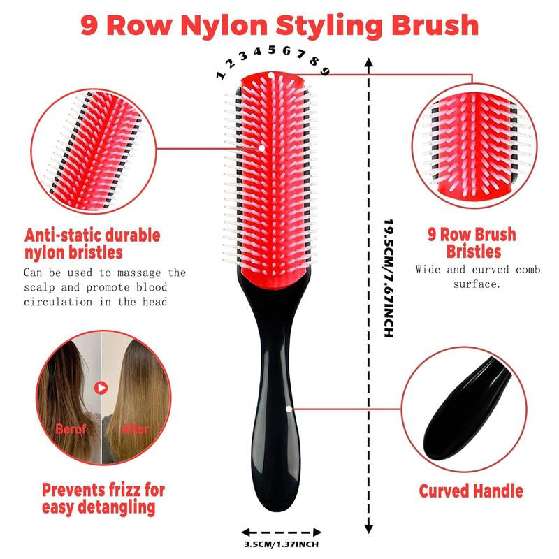 16 Counts Detangler Hair Brush Set for Women, Men, Kids Detangler 