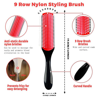 16 Counts Detangler Hair Brush Set for Women, Men, Kids Detangler 