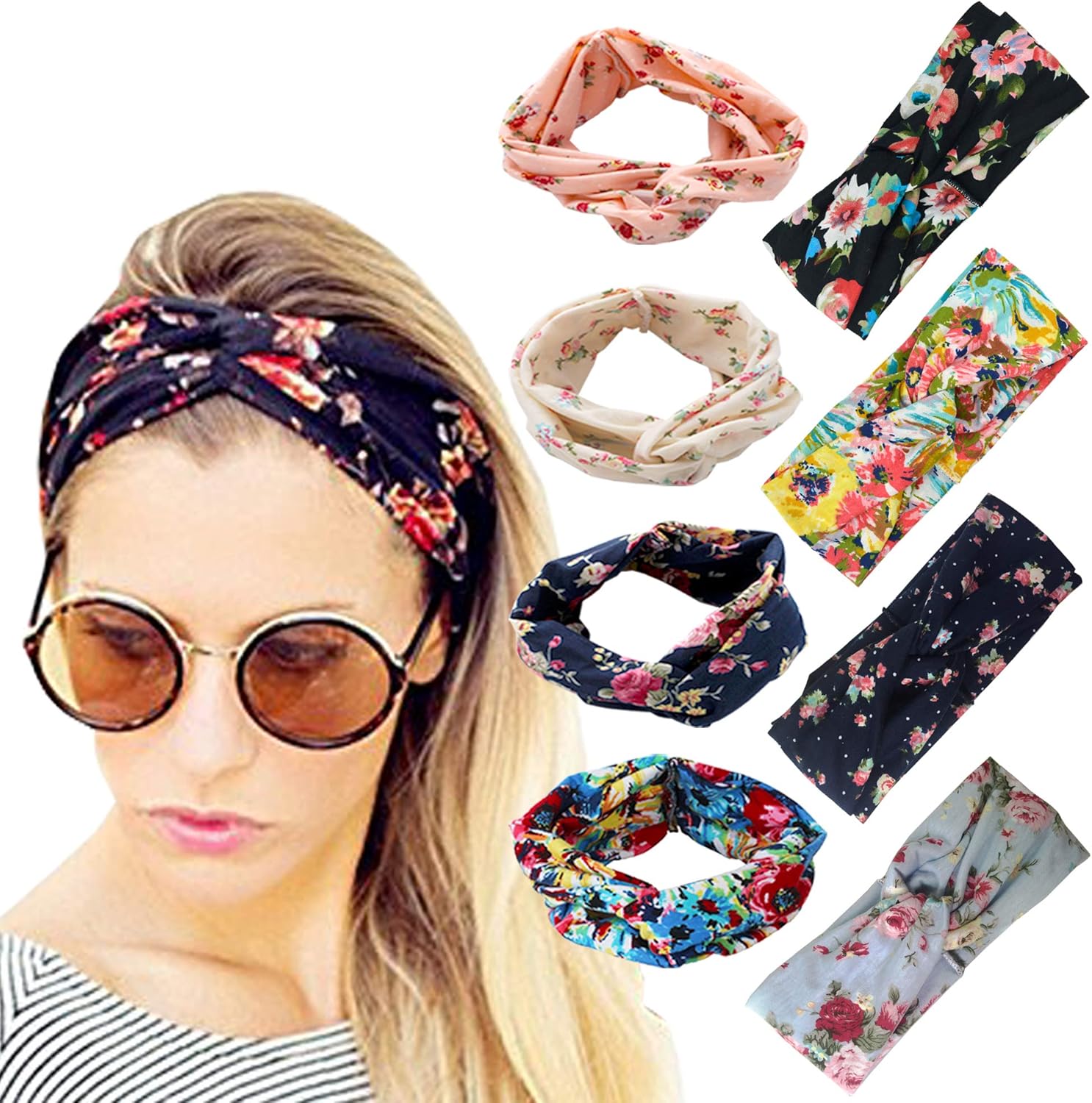 Boho Style Criss Cross Headbands – 8 Colors, Soft & Stretchy
