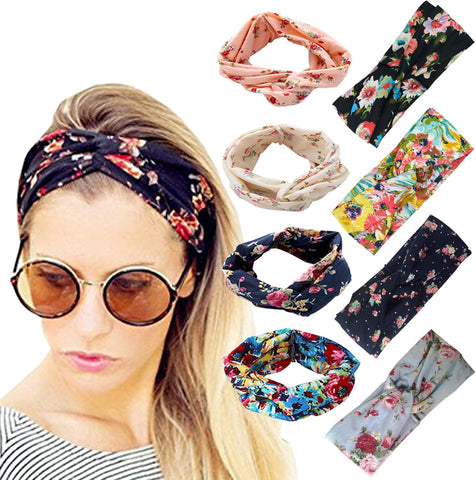 Boho Style Criss Cross Headbands – 8 Colors, Soft & Stretchy