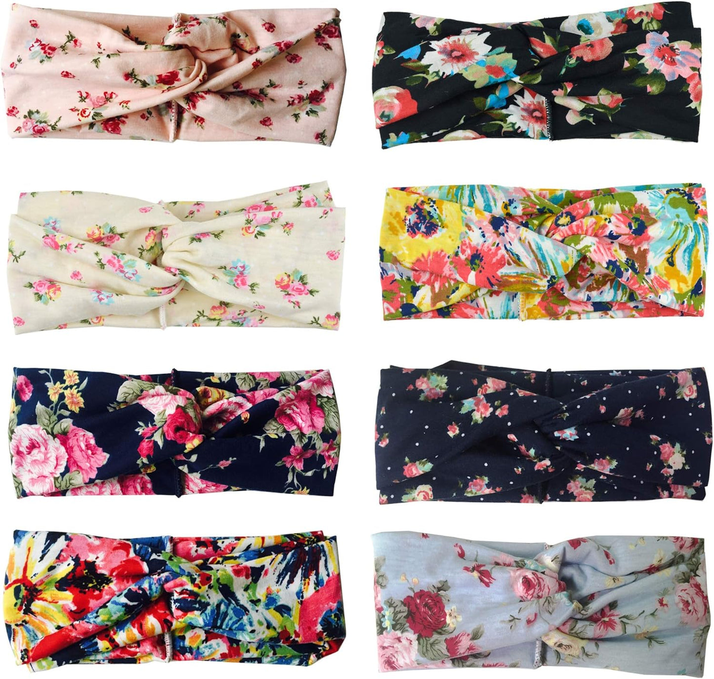 Boho Style Criss Cross Headbands – 8 Colors, Soft & Stretchy