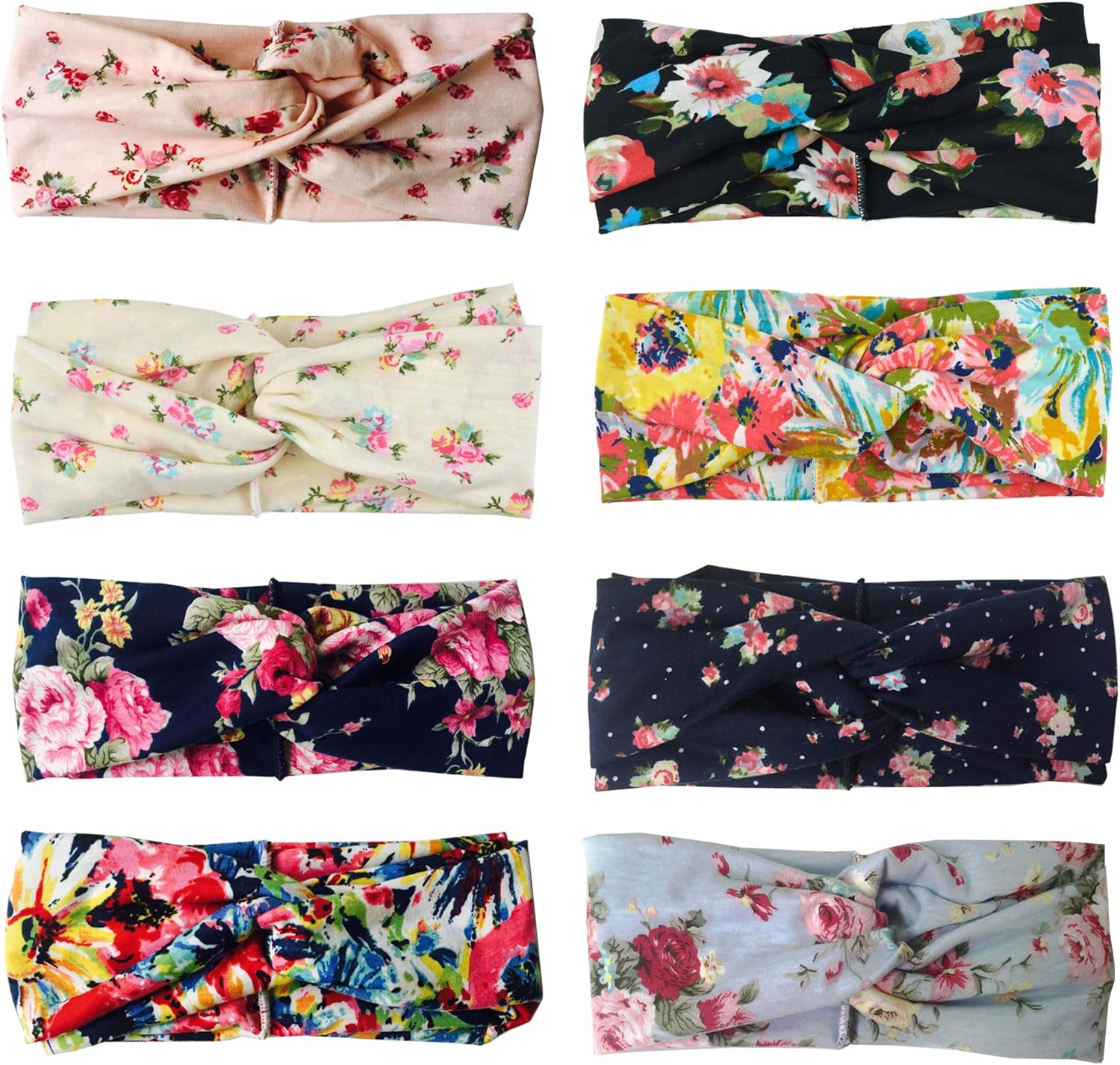 Boho Style Criss Cross Headbands – 8 Colors, Soft & Stretchy