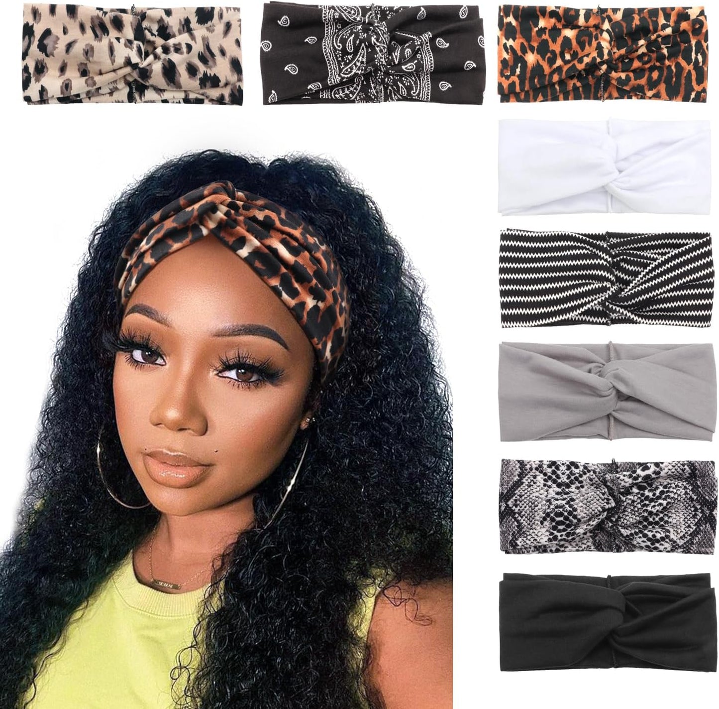 Boho Style Criss Cross Headbands – 8 Colors, Soft & Stretchy
