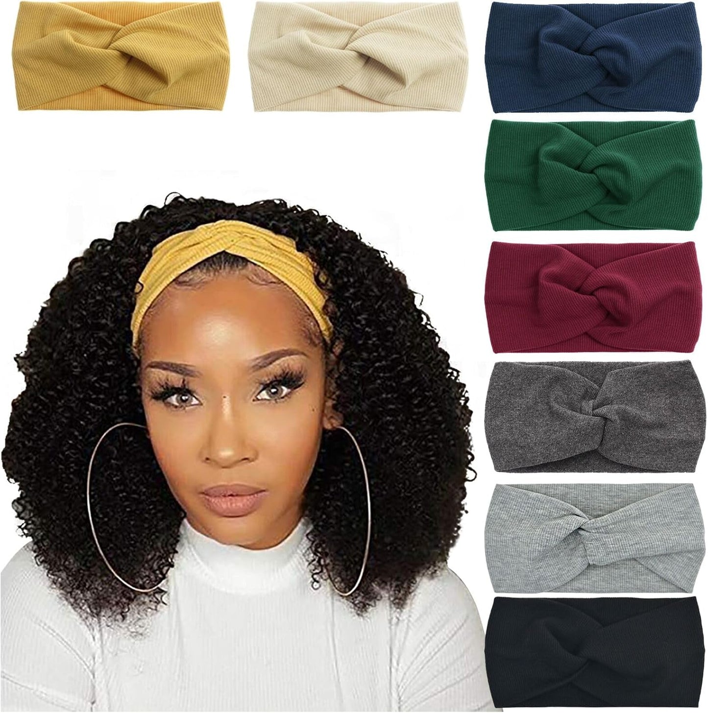 Boho Style Criss Cross Headbands – 8 Colors, Soft & Stretchy