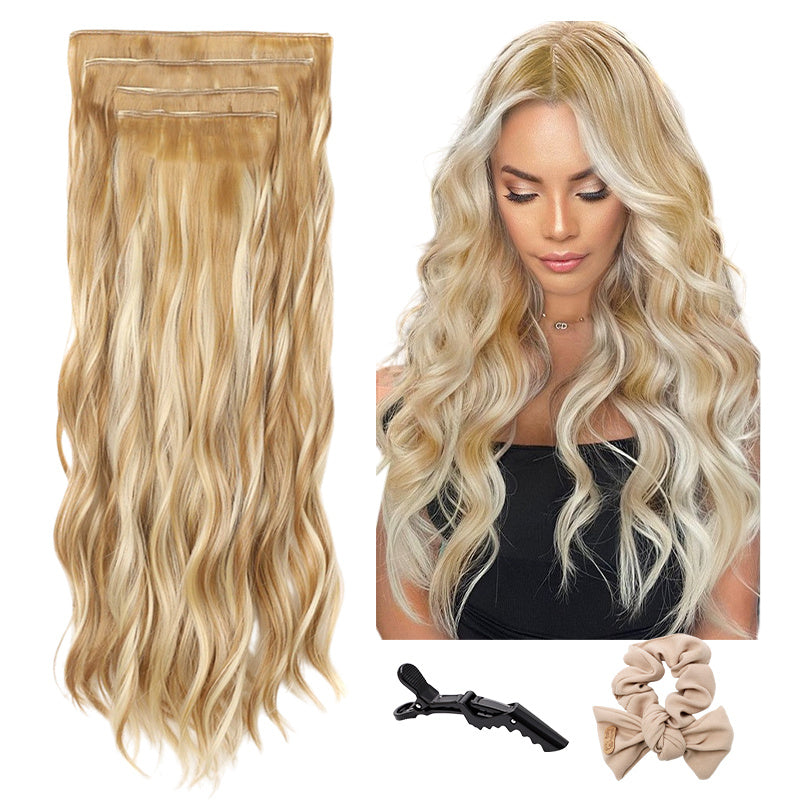 Clip In Hair Extensions Long Straight Wavy Synthetic Hairpiece