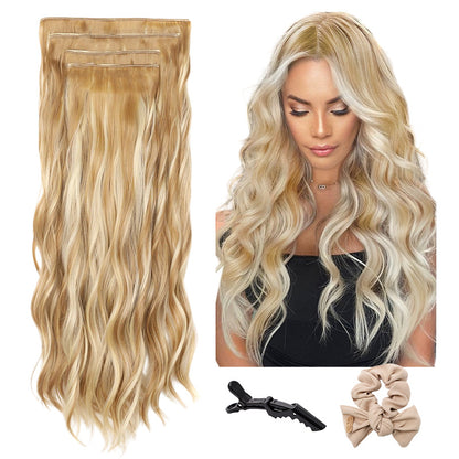 Clip In Hair Extensions Long Straight Wavy Synthetic Hairpiece