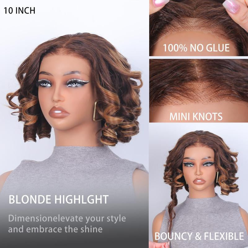  9X6 HD Lace Closure Ombre Body Wave Bob Wig Human Hair 