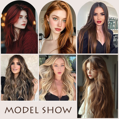 Clip In Hair Extensions Long Straight Wavy Synthetic Hairpiece