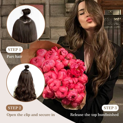 Clip In Hair Extensions Long Straight Wavy Synthetic Hairpiece