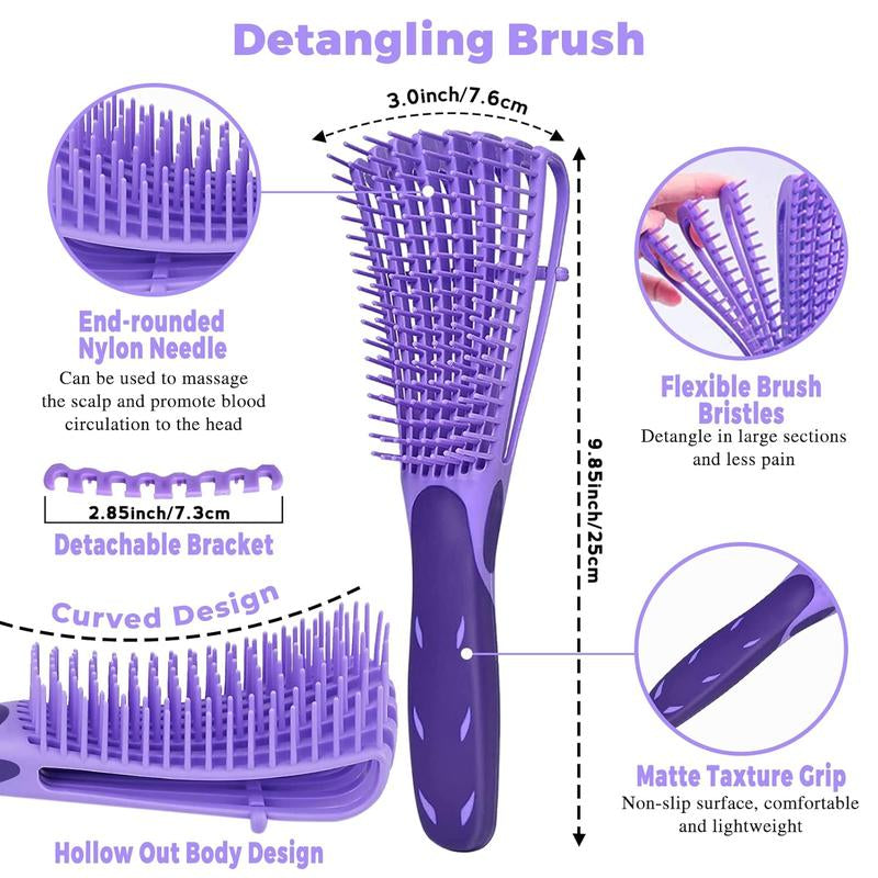 16 Counts Detangler Hair Brush Set for Women, Men, Kids Detangler 