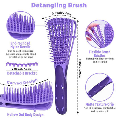 16 Counts Detangler Hair Brush Set for Women, Men, Kids Detangler 