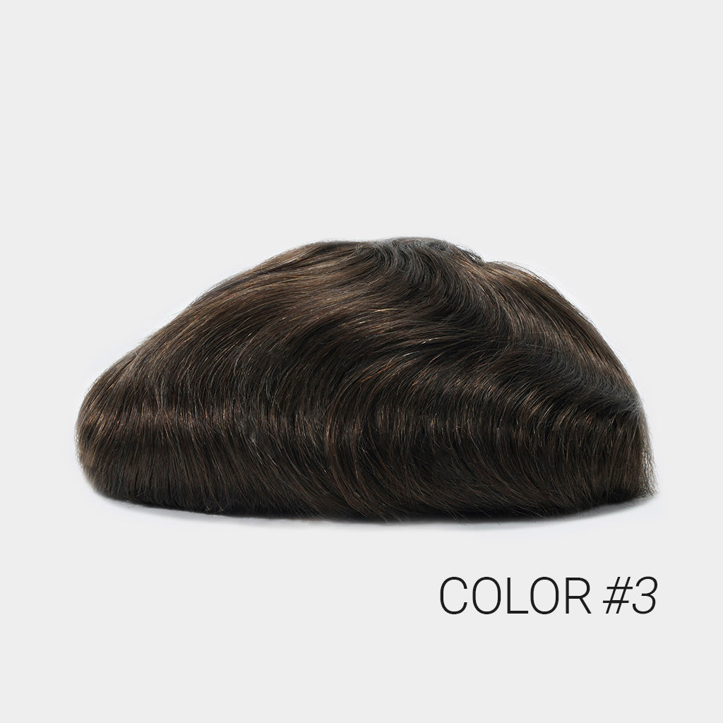 Lightweight V-Loop Men’s Toupee – 0.06mm Thin Skin Base