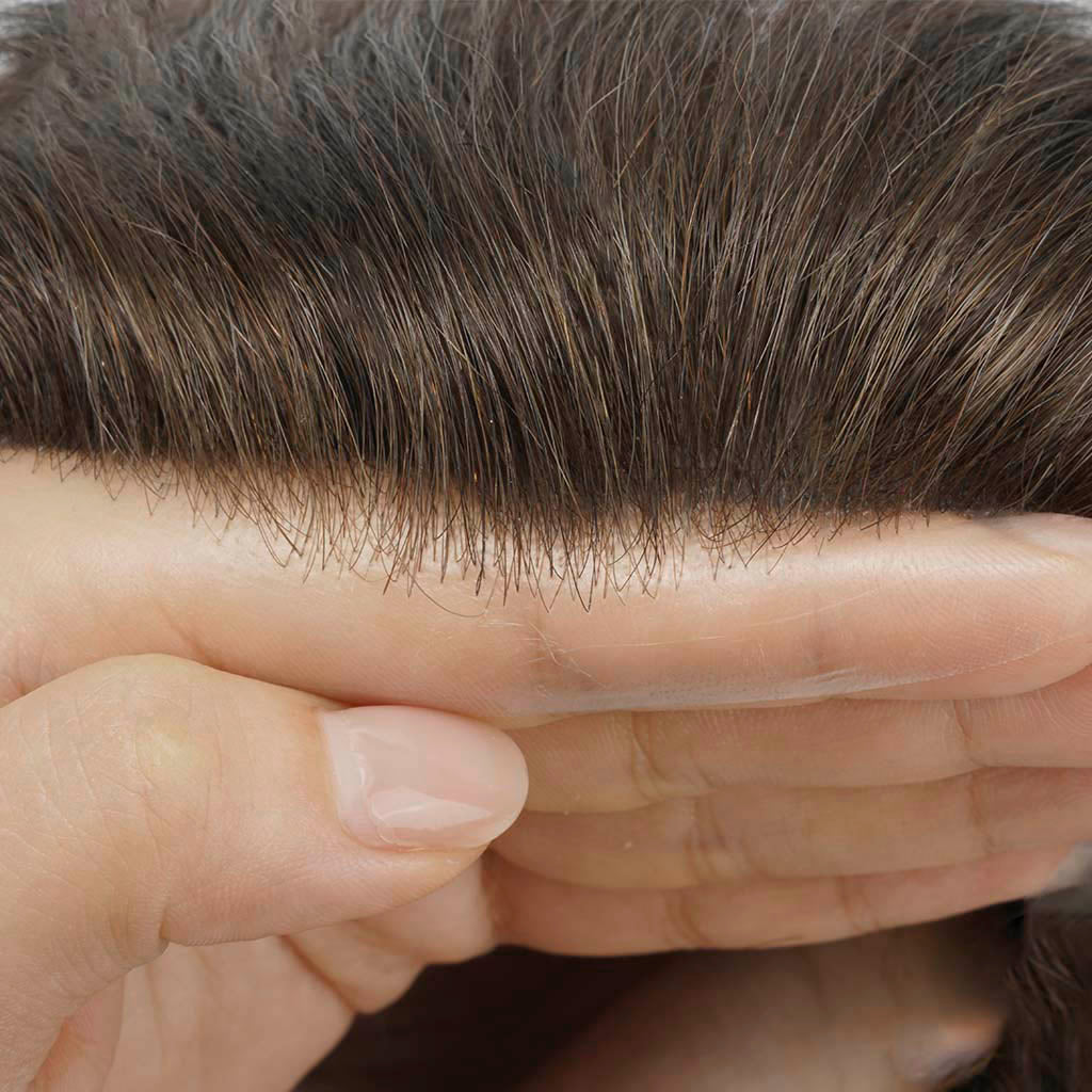 Lightweight V-Loop Men’s Toupee – 0.06mm Thin Skin Base