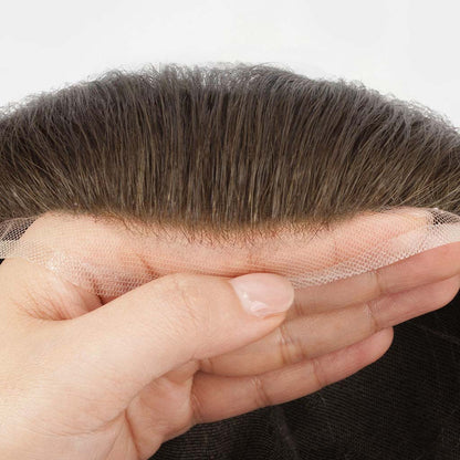 Full Swiss Lace Hair System Realistic Hairline for Men