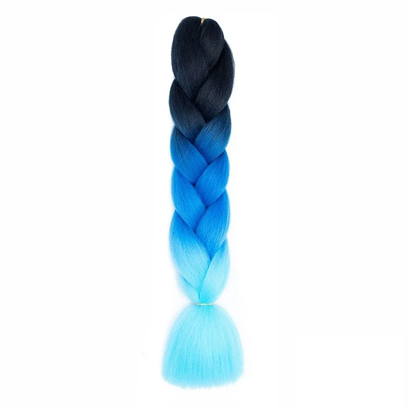 Synthetic 24Inch Jumbo Braids Extensions Long Yaki Straight Braiding Hair Afro Ombre Color Hair for Women